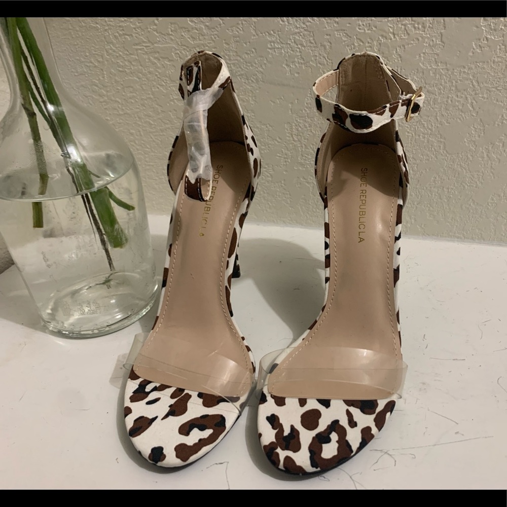 Single Strap Leopard Print Heels